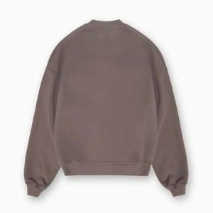 เสื้อสเวตเชิ้ตโอเวอร์ไซส์ผ้าคอตตอนหนานุ่มแบบขายส่ง พร้อมปลายแขนเสื้อแบบเรียบและแบบริบ สำหรับตลาดสหรัฐอเมริกา - Product Image 4