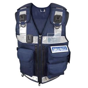Chaleco médico reflectante de alta visibilidad para inicio de sesión personalizado al por mayor, chaleco de seguridad táctico azul marino con múltiples bolsillos de almacenamiento - Product Image 1