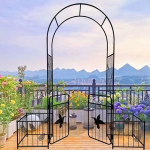Arche de jardin en métal noir, treillis extérieur pour plantes grimpantes, arche de mariage et arche pour événements festifs - Product Image 2
