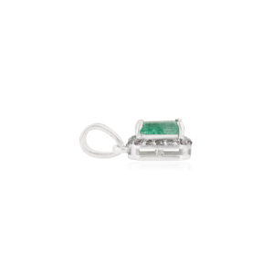 Delicate 925 Sterling Silver 100% Genuine <b>Emerald</b> & Diamond Fine Halo <b>Pendant</b> For Women's Jewelry Accessories - Product Image 5