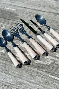 resin <b>spoon</b> fork knife cutlery set dining set kitchen set <b>table</b> set serving set resin handle cutlery time 2 decor - Product Image 3