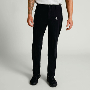 Pantalones de Hombre Negros de Corte Recto, Cintura Elástica, Transpirables, de Poliéster, Casuales, con Logotipo en la Pierna Derecha, para Otoño - Product Image 1