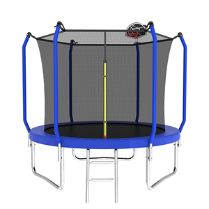 Trampolino da Esterno 10FT con Canestro da Basket, Approvato ASTM, Tipo Rinforzato con Rete di Sicurezza per Giochi di Salto - Product Image 1
