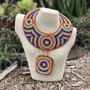 Collar Africano Tribal Hecho a Mano con Cuentas CRYSTAL CRAFT para Mujeres y Niñas, Gargantilla con Colgante, Collar Largo para Fiesta - Product Image 4