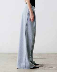 Pantalones de Pierna Ancha de Cintura Alta para Mujer, Corte Holgado Informal, Largos, con Cordón, Color Sólido, Tejido de Algodón y Elastano, Estilo Otoñal - Product Image 6