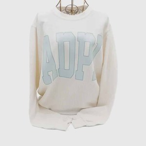 NEL SEN Custom Crew <b>Neck</b> <b>Mock</b> <b>Neck</b> Sweatshirt Letter Embroidery Polka Dot Gingham Patch Cotton - Product Image 3