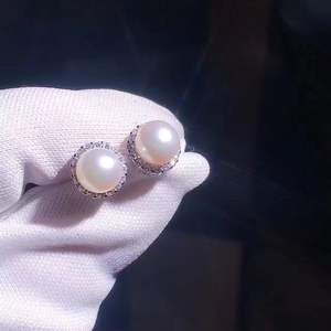 S925 <b>Silver</b> <b>Pearl</b> <b>Earrings</b> 6.5-7mm High Quality Flawless Freshwater Round <b>Pearls</b> Small Fresh Fashionable Design - Product Image 1