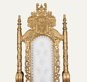 Chaise de luxe classique en bois de mahogany massif, durable, sculptée à la main, style trône royal, pour hôtel et salon - Product Image 4