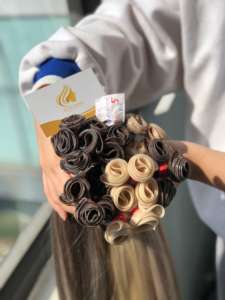 Extensiones de cabello de trama de piel dibujada doble de la mejor calidad Trama híbrida virgen rusa para calidad para extensiones de cabello de trama Genius - Product Image 2