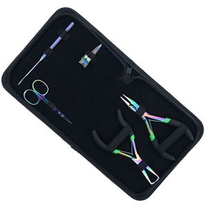 Professional Hair Extension Tools Kit Microbeads Crimping Remover Plier Hook Scissor Parting Finger Rexine <b>Case</b> for salon use - Product Image 6