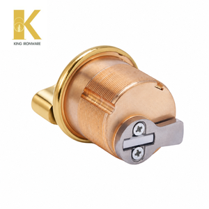 Cylindre de serrure de porte avec bouton rotatif, sans clé, finition laiton poli, 25 mm, pour la sécurité des portes d'entrée résidentielles - Product Image 3