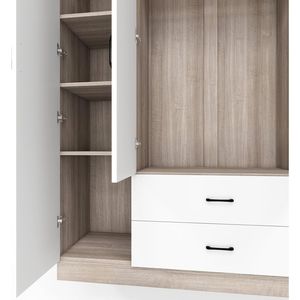 Grand placard de rangement en bois garde-robe tringle à suspendre Lot de 2 armoires de chambre Armoire à porte Armoire à tiroirs Armoires en bois Armoires en bois - Product Image 4