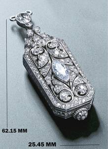 Colgante de Medallón Abrible Antiguo, Estilo Art Déco y Edwardiano, Años 1910, para Mujer, con Diamante de Corte Marquesa, Ideal para Fiestas - Product Image 5