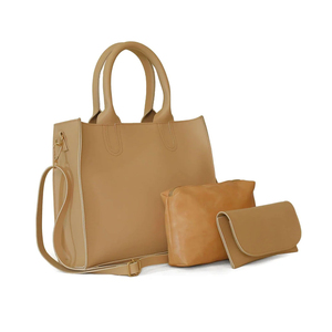 Bolsos de Hombro de Moda para Hombre en Color Beige, de Alta Calidad, Gran Capacidad, Diseño Suave, Duraderos, de Cuero Genuino con Cierre de Cremallera, a la Moda - Product Image 2