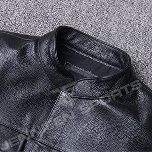 Nouveau Gilet de Moto en Cuir Véritable pour Sports de Plein Air, Veste Sans Manches Multi-Poches pour Hommes, Gilet en Cuir de Vachette - Product Image 2