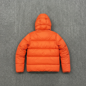 Chaqueta Acolchada con Capucha para Hombre, Color Naranja, Cortavientos, Informal, para Invierno, Corte Regular, Cierre de Cremallera, Patrón de Camuflaje, Algodón, Larga - Product Image 2