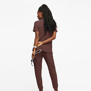 Hauts de travail tricotés pour infirmières, en tissu épais, pour l'été, 72% Polyester/21% Rayonne/7% Spandex, multi-poches, couleur et logo personnalisables, vente en gros - Product Image 3