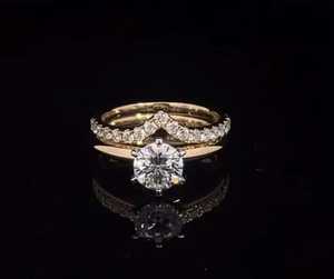Anillo de Diamantes Naturales de 18K, Claridad VS1 D, Corte Brillante Certificado, Personalizable, para Anillo de Bodas, Conjunto de Anillos de Diamantes de Lujo 2 - Product Image 3