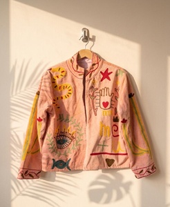 Bohemian Velvet Suzani Jacket Embroidered Jacket Oversize Winter Jacket Uzbek <b>Duster</b> Style Handmade Jacket Gift for Her - Product Image 1