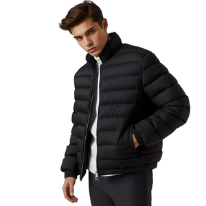 Chaqueta Acolchada Minimalista a Rayas para Hombre - Abrigo Térmico Aislante para Invierno - Product Image 3