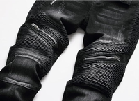 Pantalones Vaqueros de Hombre Slim Fit de Cintura Alta, Transpirables, Sólidos, Formales, Rotos, Desgastados, de Moda Casual