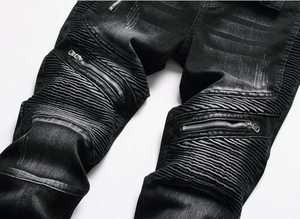 Jeans déchirés slim fit pour homme, pantalon en denim décontracté tendance - Product Image 3