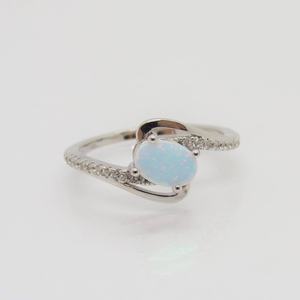 Vintage White Opal White Topaz <b>Ring</b> Oval Cut Gemstone Sterling Silver <b>Ring</b> Size 7 Jewelry Gift Women - Product Image 4