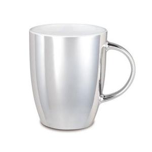 Mugs à café en acier inoxydable à paroi simple, élégants, finition polie miroir et métal mat. - Product Image 1