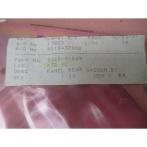 แผงดูดฝุ่นด้านหลัง AMAT 0020-81809 B/L' - อุปกรณ์และอะไหล่เซมิคอนดักเตอร์ระดับโลกที่เชื่อถือได้ - Product Image 6