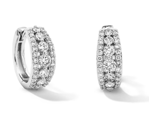 Boucles d'oreilles créoles, boucles d'oreilles en diamant, boucles d'oreilles en or et en argent, boucles d'oreilles en diamants naturels et de laboratoire, bijoux fins pour femmes - Product Image 1