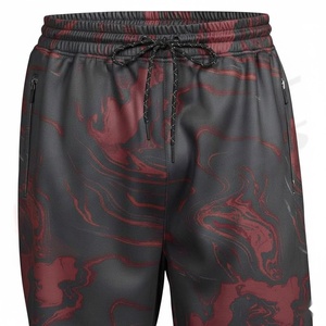 Shorts de jogging décontractés surdimensionnés pour hommes en toile 100% coton respirante et coupe-vent, avec logo brodé personnalisé, style streetwear - Product Image 4