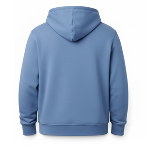 Sweat à capuche pour homme bicolore sur mesure en gros |   Pull en coton |   Poche kangourou contrastée |   Bleu ciel et bleu foncé - Product Image 2