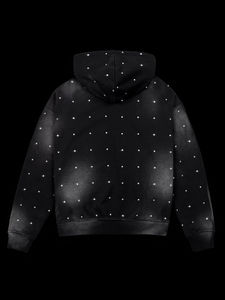 Sweat-shirt à capuche personnalisé en coton polaire premium avec cristaux et strass pour homme - Product Image 6
