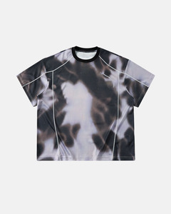 เสื้อยืดตาข่ายผู้ชายลายเมฆควันแบบนามธรรม ย้อมสีแบบไท-ได ผลิตในปากีสถาน คุณภาพสูง แขนปกติ เป็นมิตรกับสิ่งแวดล้อม - Product Image 3