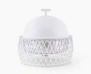 Stylish White Coated <b>Wire</b> Steel Casserole with Lid for Food Warmer Serving Solution for Buffet Catering Tealight Heat Source - Product Image 6