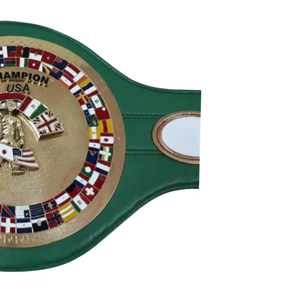 Ceinture de champion de lutte américaine verte avec drapeaux, design personnalisé, ceinture de champion plaquée or, qualité supérieure - Product Image 4