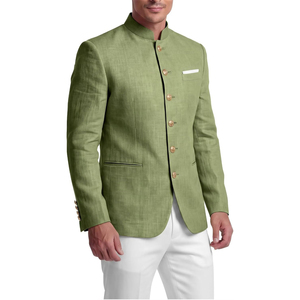 Men's Classic Trachtenjanker Traditional Alpine Style <b>Mandarin</b> <b>Collar</b> Decorative Frog Closure Formal <b>Jacket</b> Woolen Front - Product Image 5
