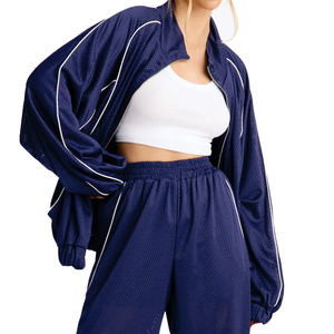 Women Breathable Mesh Tracksuit Set Lightweight <b>Zip</b> <b>Up</b> <b>Jacket</b> and Pants Athletic Training Wear Custom Windbreaker men's <b>jackets</b> - Product Image 5