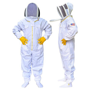 SALVA LEATHER Professional Full Body Beekeeping <b>Suit</b> with Ventilated Hood White Four Seasons Use Model SL-BKS-105 - Product Image 3