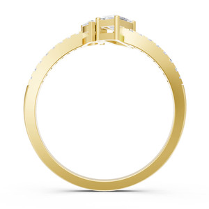 แหวนทองคำขาวประดับเพชรทรงหยดน้ำสีเขียวมรกต เพชรเลี้ยงในห้องปฏิบัติการ รับรองโดย IGI ประดับเพชรแบบ Pave สำหรับผู้หญิง เหมาะสำหรับงานหมั้น งานแต่งงาน และเป็นของขวัญวันครบรอบ - Product Image 4