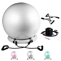 NEH – chaise de Yoga multicolore, ballon de stabilité avec bandes de résistance gonflables, ballon d'exercice de Fitness pour la maison, la salle de sport et le bureau