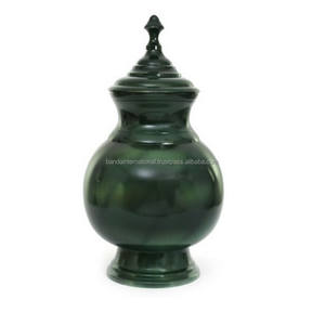 Urnes funéraires en laiton de haute qualité et de forme unique avec design floral urnes funéraires en métal fini or et vert pour cendres humaines - Product Image 2