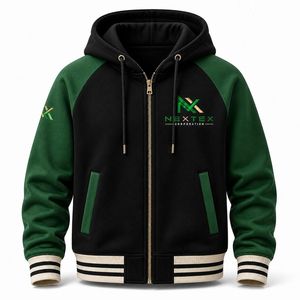 เสื้อฮู้ดฟลีซแบบซิปเต็มตัว สไตล์วิทยาลัย รับผลิตตามสั่งพร้อมปักโลโก้ขายส่ง - Product Image 1