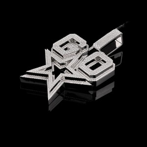 จี้ตัวอักษรเงินแท้ 925 ประดับเพชรโมอิสซาไนต์ทรงกลม VVS แบบ Iced Out สไตล์ฮิปฮอป ปรับแต่งได้ ผ่านการทดสอบเพชร 100% - Product Image 3