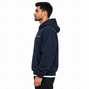 Wholesale 100% Cotton Men's Winter Season Hoodies Solid Pattern Heavy Weight <b>Thick</b> <b>Fleece</b> Custom Print Logo New Puff Sweatshirts - Product Image 3
