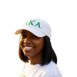 Gorra de Béisbol Ajustable de Algodón Blanca con Letras Griegas Bordadas en Verde, Gorro de Sororidad para Mujer, Uso Casual - Product Image 2