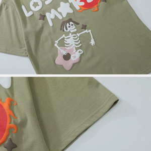 Camiseta Casual para Hombre Lost Mars Cartoon, Negra, 100% Algodón, Transpirable, Ecológica, Corte Regular, Cuello Redondo, Largo Regular - Product Image 4