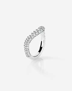 แหวนเพชรแบบซ้อนได้ 3/4 วง ฝังเพชรแบบ Pave ทองคำแท้ 10k 14k 18k ทรงกลม เพชรเลี้ยงในห้องปฏิบัติการ ดีไซน์โค้ง สำหรับงานแต่งงาน ครบรอบแต่งงาน เครื่องประดับชั้นดี - Product Image 3