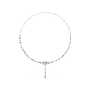 Collier de mariage en or blanc 14 carats avec diamants de laboratoire ovales/emarquises/en forme de poire |   Nouveau diamant cultivé - Product Image 1
