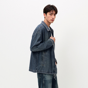 GURUNA-Z-INDUSTRY Veste en jean à capuche pour homme, tendance, hiver, décontractée, classique, élastique, respirante, écologique - Product Image 3